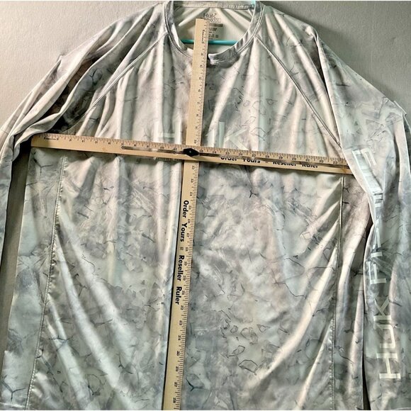 Huk Performance Fishing Shirt Mens 3XL Gray Camo Long Sleeve UPF Outdoor XXL - Picture 3 of 3